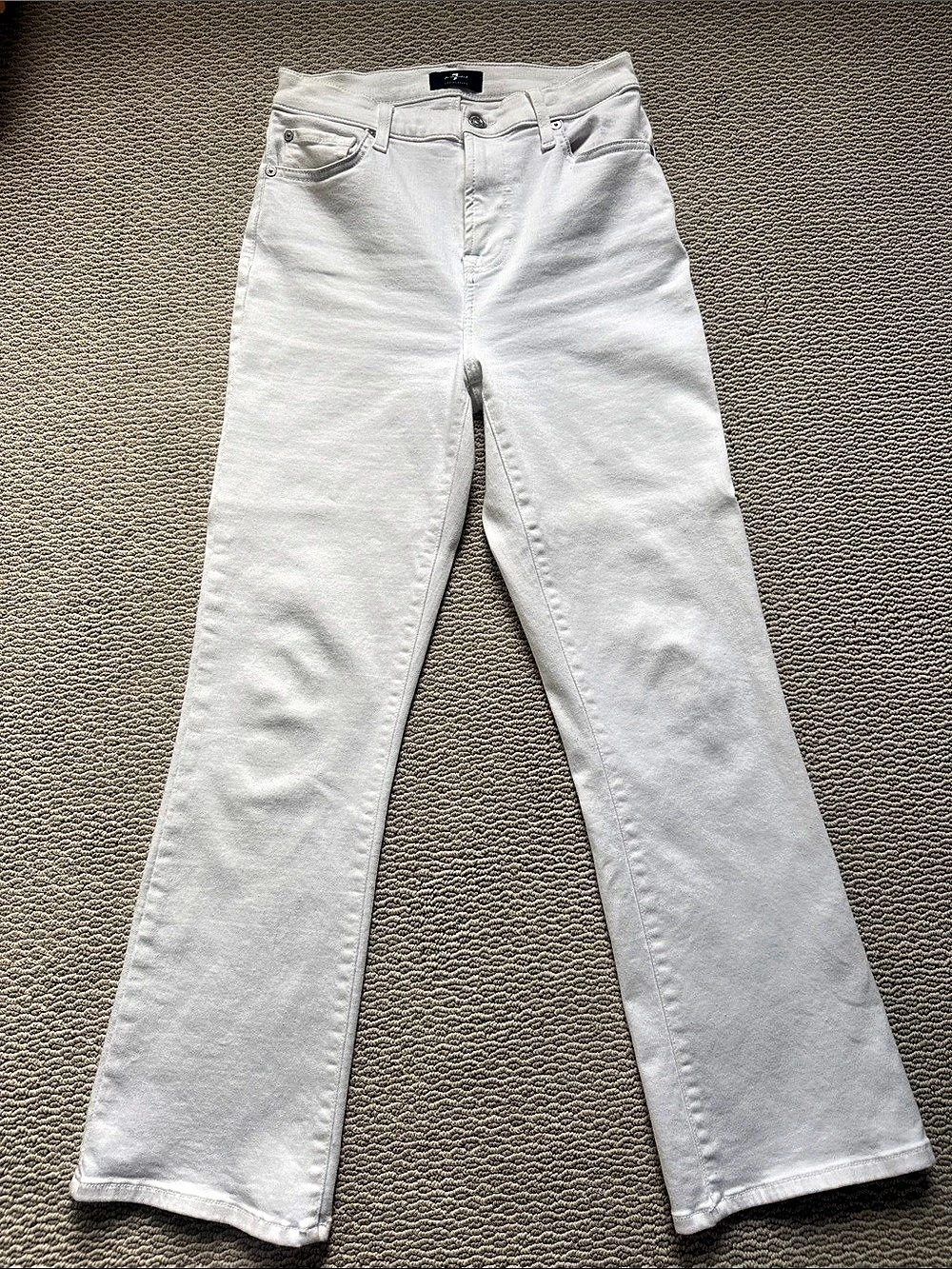7 for all mankind High Waist Slim Kick Illusion. White Slim Kick Jeans Waist 26